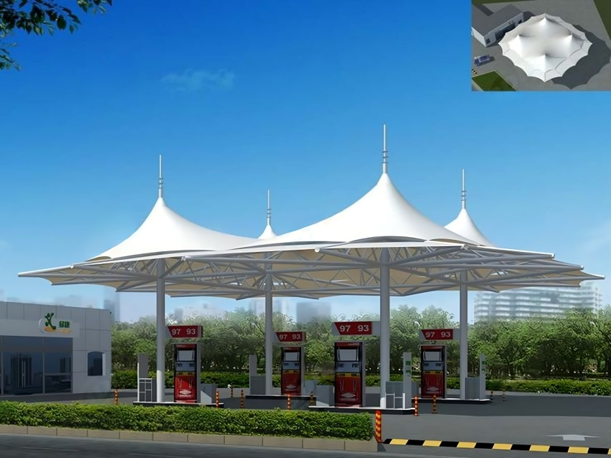 Petrol Pump Tensile Structure